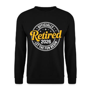 Retired 2026 Funny Retired Graphic Men Retirement - Unisex Sweatshirt - black - Front - Alina (178cm) & Michal (187cm)