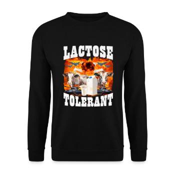 Mème du sarcasme tolérant au lactose - Sweat-shirt Unisexe - noir - Devant - Alina (178cm) & Michal (187cm)