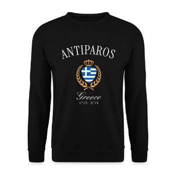 Armoiries de la Couronne d’Antiparos Grec Souvenir de voyage - Sweat-shirt Unisexe - noir - Devant - Alina (178cm) & Michal (187cm)