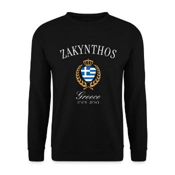 Souvenir de voyage de la couronne de Zakynthos en Grèce - Sweat-shirt Unisexe - noir - Devant - Alina (178cm) & Michal (187cm)