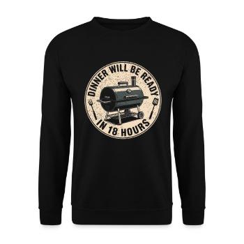 Grilling BBQ Griller Men Fun Grilling - Unisex Sweatshirt - black - Front - Alina (178cm) & Michal (187cm)