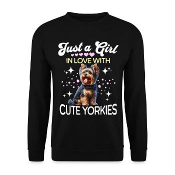 Yorkshire Terrier Girl - Unisex Sweatshirt - black - Front - Alina (178cm) & Michal (187cm)
