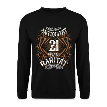 21. Geburtstag Antiquität Rarität - Unisex Pullover - Schwarz - Vorne - Alina (178cm) & Michal (187cm)