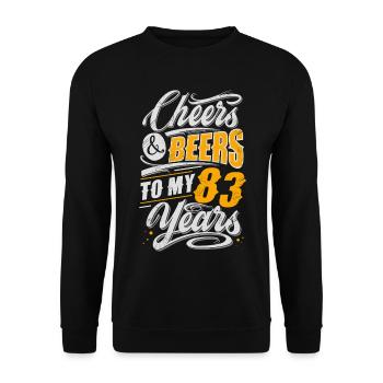 83. Geburtstag - Unisex Pullover - Schwarz - Vorne - Alina (178cm) & Michal (187cm)