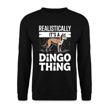 Dingo Australischer Wildhund Tierliebhaber Design - Unisex Pullover - Schwarz - Vorne - Alina (178cm) & Michal (187cm)