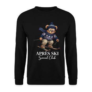 Apres Ski Social Club Bär Skifahren - Unisex Pullover - Schwarz - Vorne - Alina (178cm) & Michal (187cm)