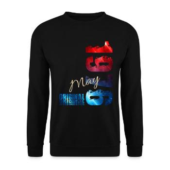 50th Birthday Gift Husband Original May 1976 - Unisex Sweatshirt - black - Front - Alina (178cm) & Michal (187cm)