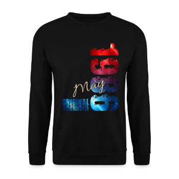 Cadeau du 40e anniversaire Mari Original mai 1986 - Sweat-shirt Unisexe - noir - Devant - Alina (178cm) & Michal (187cm)