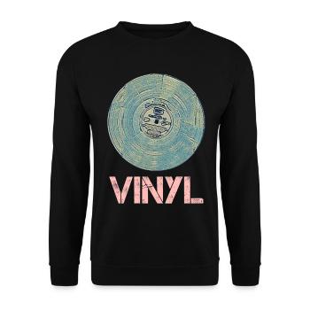 Disque vinyle pour Retro Disco Vintage Friends - Sweat-shirt Unisexe - noir - Devant - Alina (178cm) & Michal (187cm)