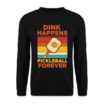 Pickleball-lustiger Spieler Dink passiert Pickleball - Unisex Pullover - Schwarz - Vorne - Alina (178cm) & Michal (187cm)
