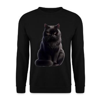 Black cat - Unisex Sweatshirt - black - Front - Alina (178cm) & Michal (187cm)
