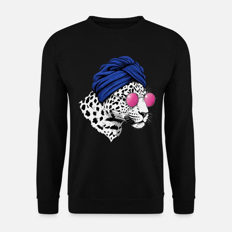 Leopard Women's Turban Glasses - Unisex Sweatshirt - black