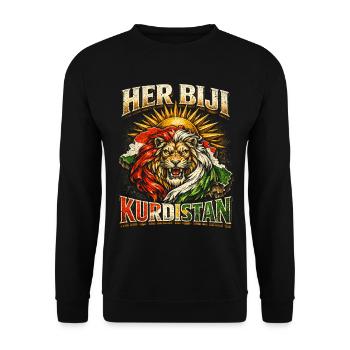 Her Biji Kurdistan Kurde Kurden - Unisex Pullover - Schwarz - Vorne - Alina (178cm) & Michal (187cm)