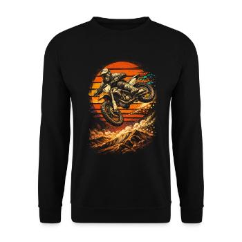 Dirtbike Dirt Bike Motocross - Unisex Pullover - Schwarz - Vorne - Alina (178cm) & Michal (187cm)