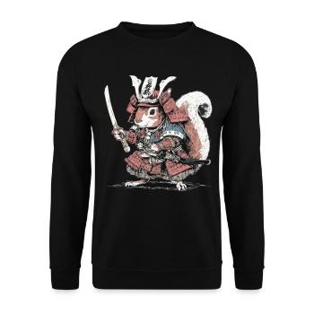 Eichhörnchen-Samurai-Rüstung - Unisex Pullover - Schwarz - Vorne - Alina (178cm) & Michal (187cm)