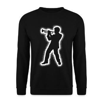 Trompete Trompetenspieler Kinder Herren Trompeter - Unisex Pullover - Schwarz - Vorne - Alina (178cm) & Michal (187cm)