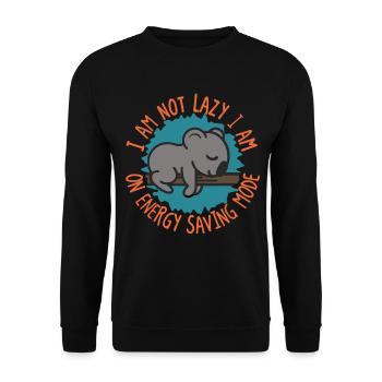I’m Not Lazy Koala Energy Saving Mode - Unisex Sweatshirt - black - Front - Alina (178cm) & Michal (187cm)