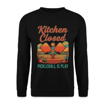 Pickleball Kitchen Closed Pickleball Is Play Funny - Unisex Sweatshirt - black - Front - Alina (178cm) & Michal (187cm)