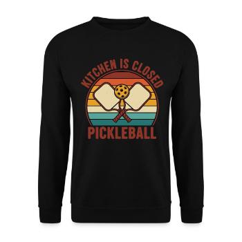Pickleball Kitchen est fermé pour les joueurs paddles balls - Sweat-shirt Unisexe - noir - Devant - Alina (178cm) & Michal (187cm)