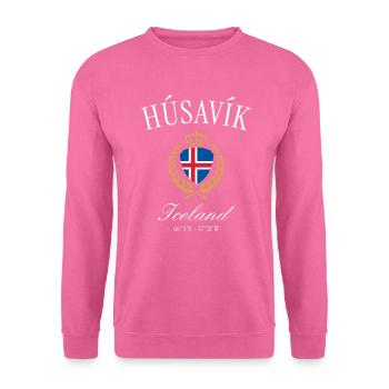 Húsavík Island Coat of Arms Crown – Travel Souvenir - Unisex Sweatshirt - pink - Front