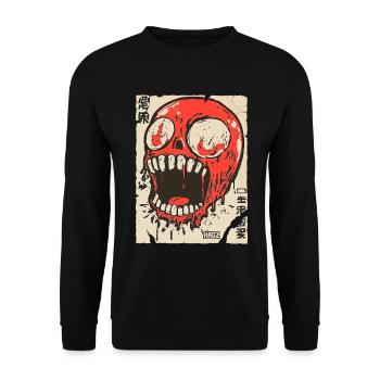 Skull Pop Art - Unisex Pullover - Schwarz - Vorne - Alina (178cm) & Michal (187cm)