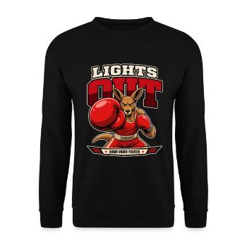 Kangaroo Knockout – Lights Out Boxing - Unisex Sweatshirt - black - Front - Alina (178cm) & Michal (187cm)