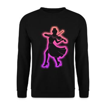Violin Violinist Kids Ladies Girls Violin - Unisex Sweatshirt - black - Front - Alina (178cm) & Michal (187cm)