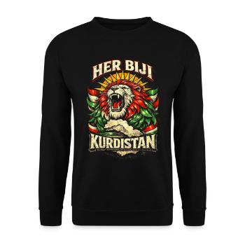 Her Biji Kurdistan Kurde Kurden - Unisex Pullover - Schwarz - Vorne - Alina (178cm) & Michal (187cm)