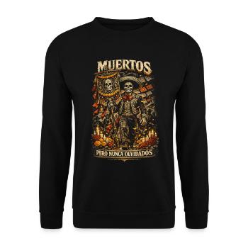 Dia De Los Muertos Pero Nunca Olvidados - Unisex Pullover - Schwarz - Vorne - Alina (178cm) & Michal (187cm)