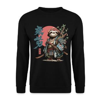 Guerrier paresseux samouraï - Sweat-shirt Unisexe - noir - Devant - Alina (178cm) & Michal (187cm)