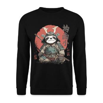 Sloth Samurai Armor - Unisex Sweatshirt - black - Front - Alina (178cm) & Michal (187cm)
