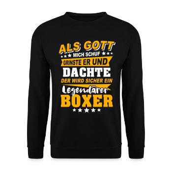 Boxer Boxen - Unisex Pullover - Schwarz - Vorne - Alina (178cm) & Michal (187cm)