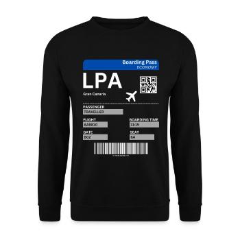 Flight Ticket Gran Canaria Holiday Canary Islands Idea - Unisex Sweatshirt - black - Front - Alina (178cm) & Michal (187cm)
