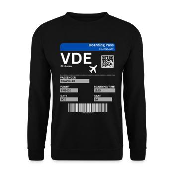 Flugticket El Hierro Urlaub Kanaren Idee  - Unisex Pullover - Schwarz - Vorne - Alina (178cm) & Michal (187cm)