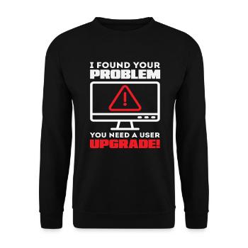 Ich habe das Problem gefunden User Upgrade - Unisex Pullover - Schwarz - Vorne - Alina (178cm) & Michal (187cm)
