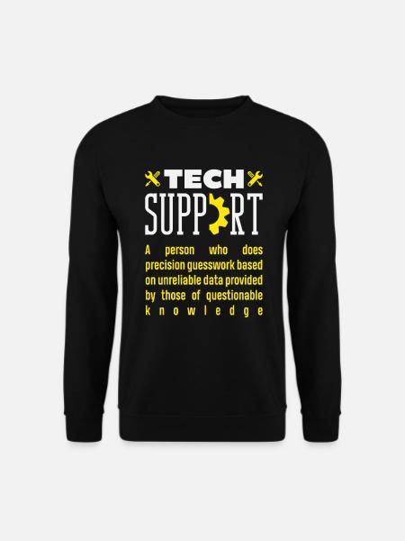 Tech Support Definition Präzisions Raterei - Unisex Pullover - Schwarz