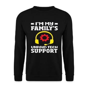 The family's unpaid tech support - Unisex Sweatshirt - black - Front - Alina (178cm) & Michal (187cm)