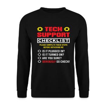Tech Support Checklist Plug in IT Admin - Unisex Sweatshirt - black - Front - Alina (178cm) & Michal (187cm)