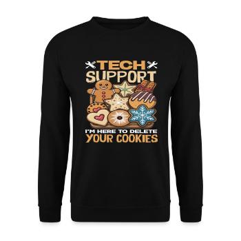 Tech Support I delete your cookies Cookies - Unisex Sweatshirt - black - Front - Alina (178cm) & Michal (187cm)