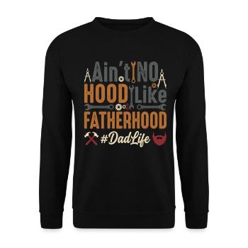 Il n’y a pas de quartier comme la paternité Vie de père - Sweat-shirt Unisexe - noir - Devant - Alina (178cm) & Michal (187cm)