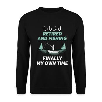 Pensioners Fishing Fishing - Unisex Sweatshirt - black - Front - Alina (178cm) & Michal (187cm)