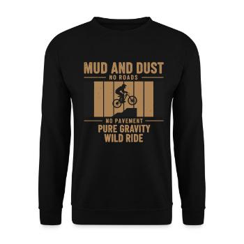 Mountainbike Fahrrad Matsch Staub - Unisex Pullover - Schwarz - Vorne - Alina (178cm) & Michal (187cm)