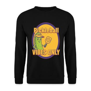 Pickleball Vibes Only Funny Player Love Pickleball - Unisex Sweatshirt - black - Front - Alina (178cm) & Michal (187cm)