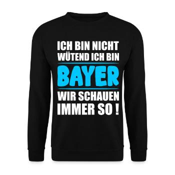 Ich Bin Bayer Wir Schauen Immer So Spruch - Unisex Pullover - Schwarz - Vorne - Alina (178cm) & Michal (187cm)