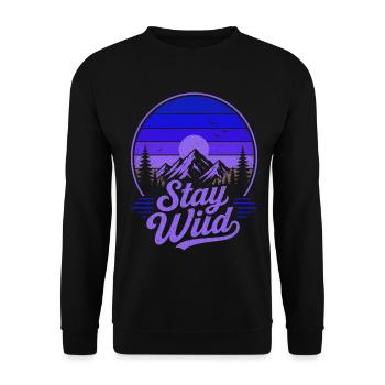 Reste Sauvage Retro Montagnes Coucher de soleil vintage - Sweat-shirt Unisexe - noir - Devant - Alina (178cm) & Michal (187cm)