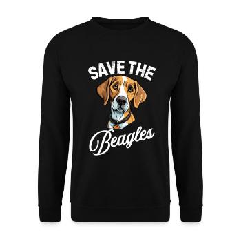 Save The Beagles Cute Dog Lover Vintage - Unisex Sweatshirt - black - Front - Alina (178cm) & Michal (187cm)