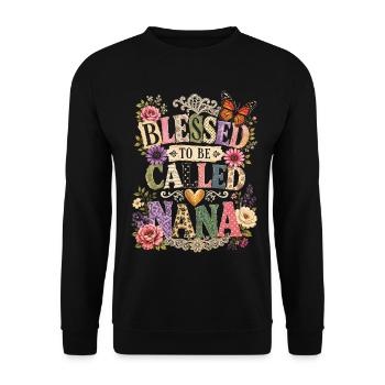 Nannte Nana Muttertag - Unisex Pullover - Schwarz - Vorne - Alina (178cm) & Michal (187cm)