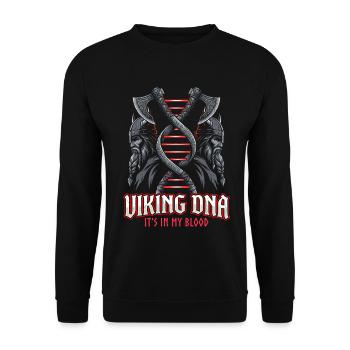 Viking DNA Axe Symbol – It's in the Blood - Unisex Sweatshirt - black - Front - Alina (178cm) & Michal (187cm)
