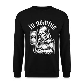 Gothic Skeleton Shirt In Nomine – Grim Reaper - Unisex Sweatshirt - black - Front - Alina (178cm) & Michal (187cm)