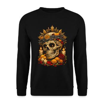 Dia De Los Muertos - Unisex Pullover - Schwarz - Vorne - Alina (178cm) & Michal (187cm)